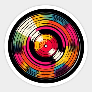 pop art vinyl record Sticker